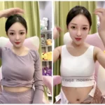 asian woman weighing scale