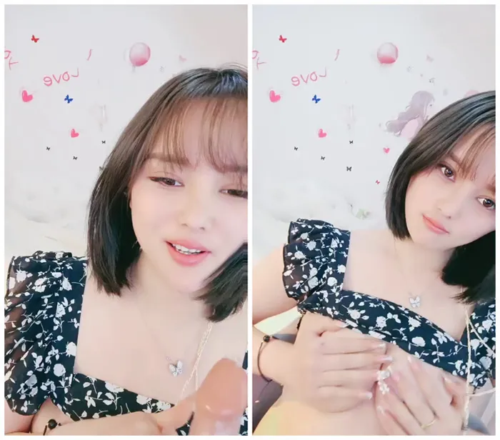 Asian Petite Dildo Solo — Short-Haired Beauty Fucks Herself in Pearls