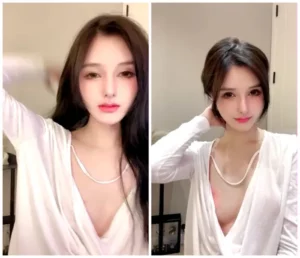 Petite Japanese Girl with Inner Forearm Tattoo Spreads Legs in Sheer White Underwear During Bedroom Webcam Session