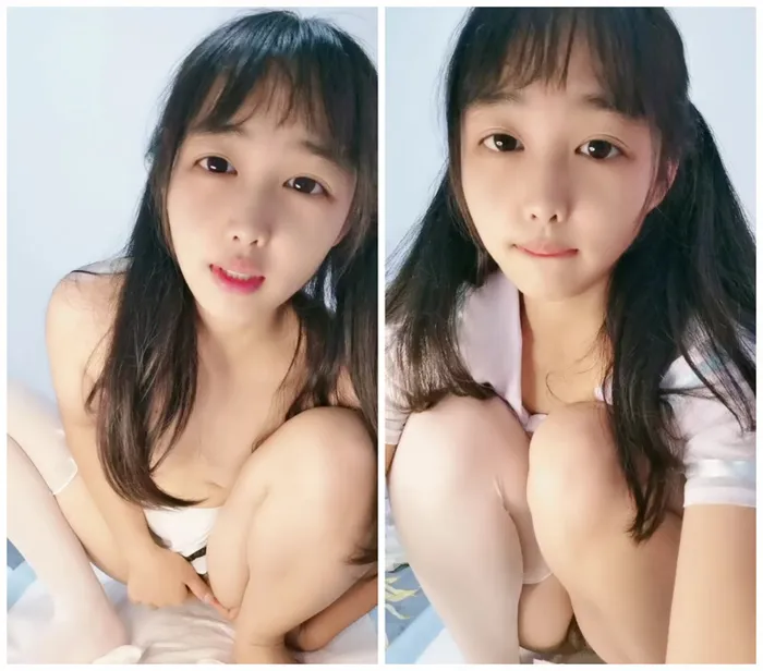 Petite Japanese Girl with Ruffled Top Gets Pounded by Dildo in Bedroom