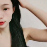 asian woman bathroom shower