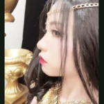 Petite Japanese Lingerie Bedroom: Solo Asian Beauty in Black & Gold Spreads Legs with Scissors 10 petite japanese lingerie bedroom