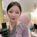 petite chinese girl in green lingerie