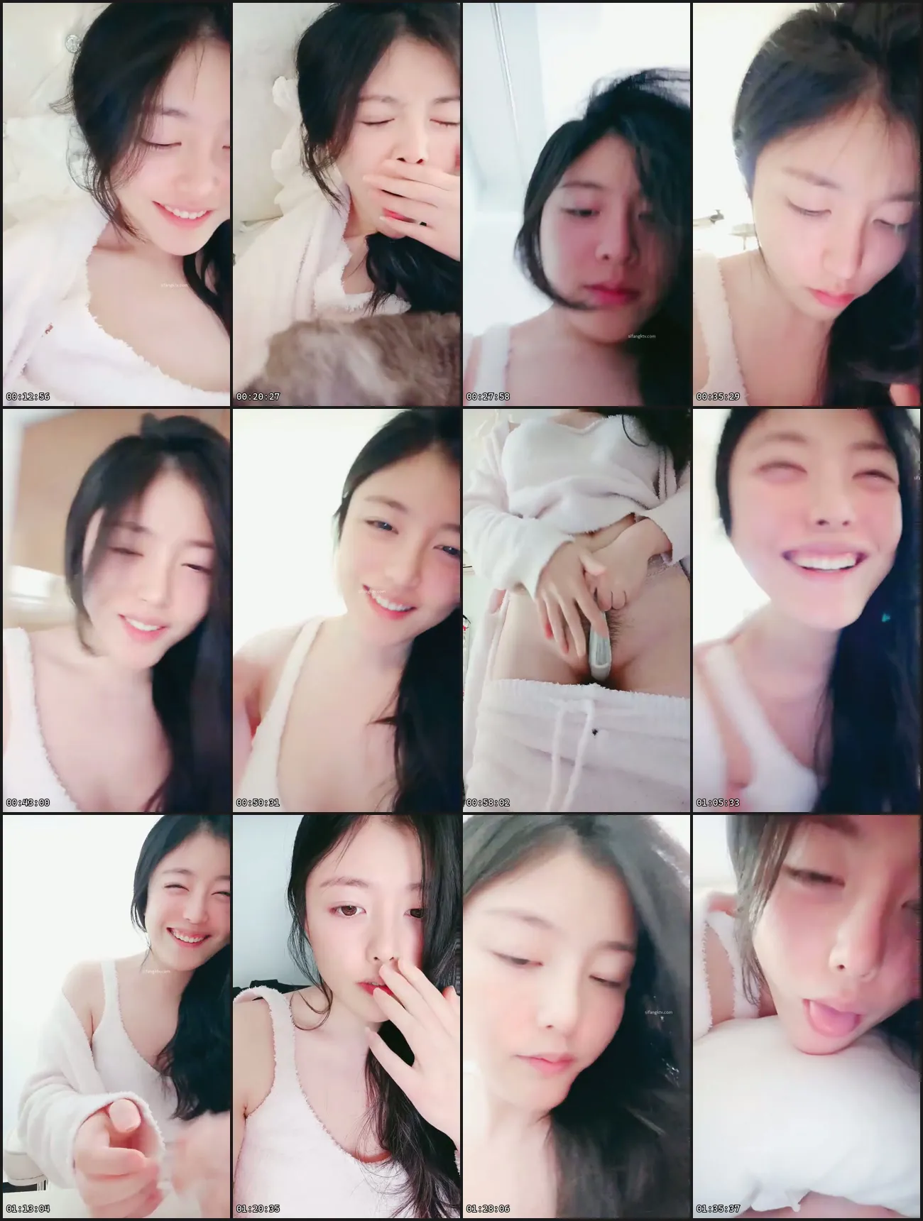 Petite Japanese Girl with Long Black Hair Rides Pink Vibrator Solo screenlist