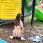 asian petite stockings outdoor