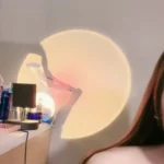 japanese woman adjusting top