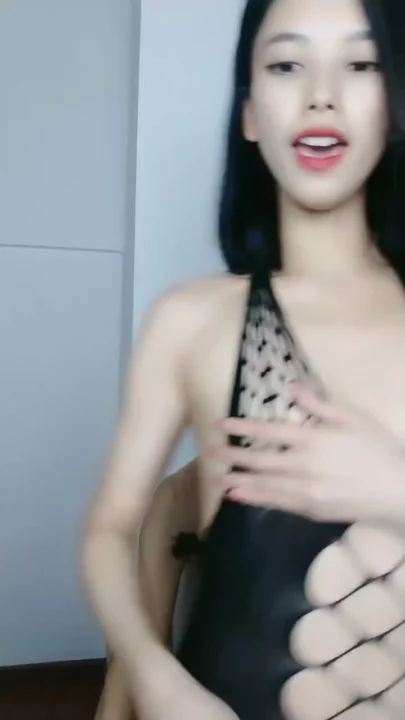 Screenshot 8 from Uncensored Asian POV Blowjob — Petite in Black Fishnets with Shaved Pussy Fully Exposed