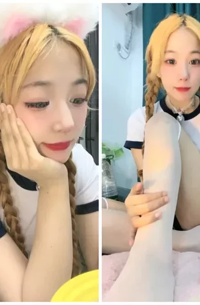 Screenshot 17 from Solo Japanese Amateur in Lingerie — Cute Cat-Ear Girl with White Stockings Touches Herself