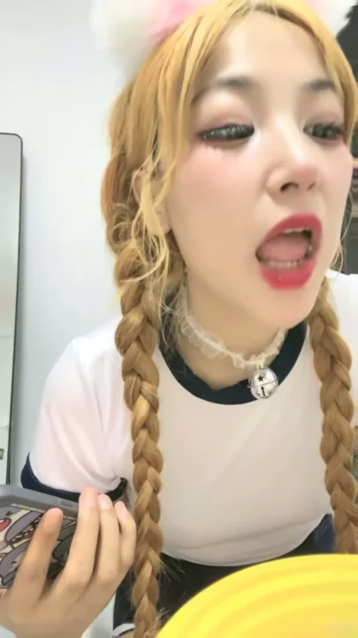 Screenshot 3 from Solo Japanese Amateur in Lingerie — Cute Cat-Ear Girl with White Stockings Touches Herself