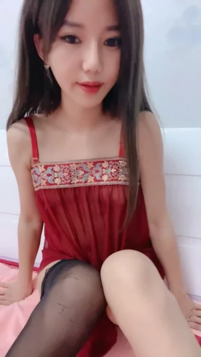 Screenshot 2 from Uncensored East Asian Beauty in Red Lingerie — Solo Bedroom Masturbation