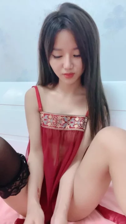 Screenshot 3 from Uncensored East Asian Beauty in Red Lingerie — Solo Bedroom Masturbation