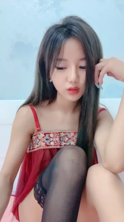 Screenshot 9 from Uncensored East Asian Beauty in Red Lingerie — Solo Bedroom Masturbation