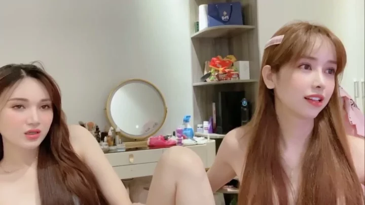 Screenshot 17 from Live Japanese Lesbian Pair — Natural B-Cup Bodies Tease and Touch in Uncensored Stream [Anna102]