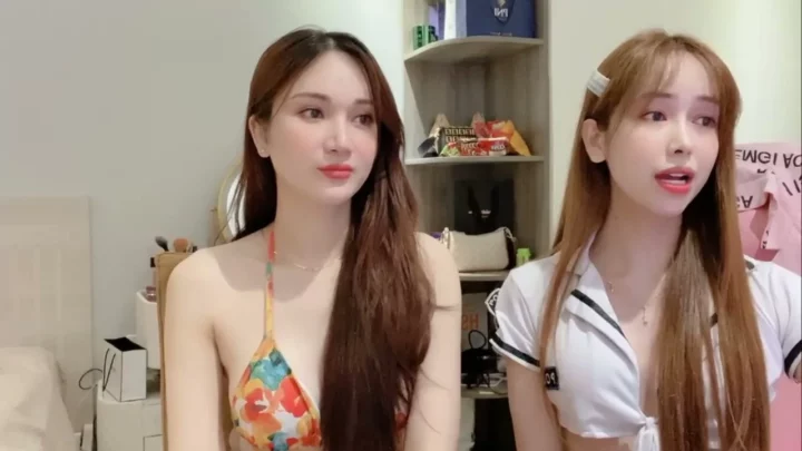 Screenshot 7 from Live Japanese Lesbian Pair — Natural B-Cup Bodies Tease and Touch in Uncensored Stream [Anna102]