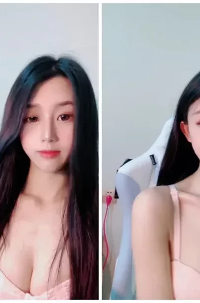 Screenshot 25 from Qi Qi’s Solo Session — Pink Lingerie and Fishnets Highlight Her All-Natural Appeal