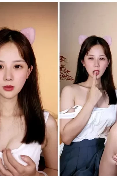 Screenshot 17 from Petite Asian Amateur Wears Cat Ears While Masturbating Solo, Full Face Visible