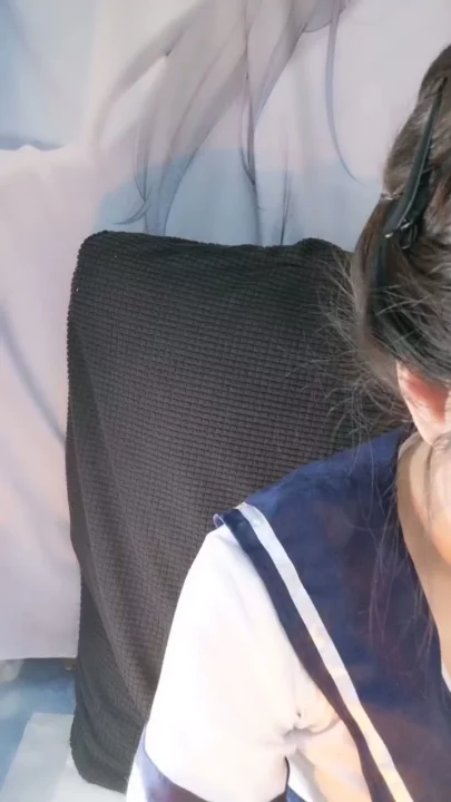 Screenshot 3 from Uniformed Asian Schoolgirl Solo — Blindfolded Dildo Play with Shaved Pussy