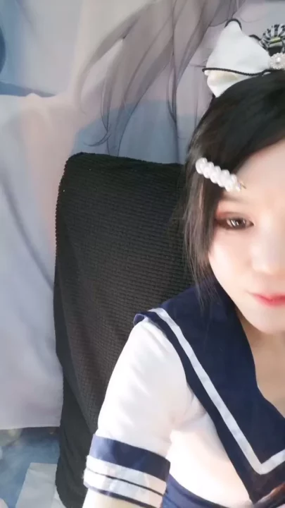 Screenshot 4 from Uniformed Asian Schoolgirl Solo — Blindfolded Dildo Play with Shaved Pussy