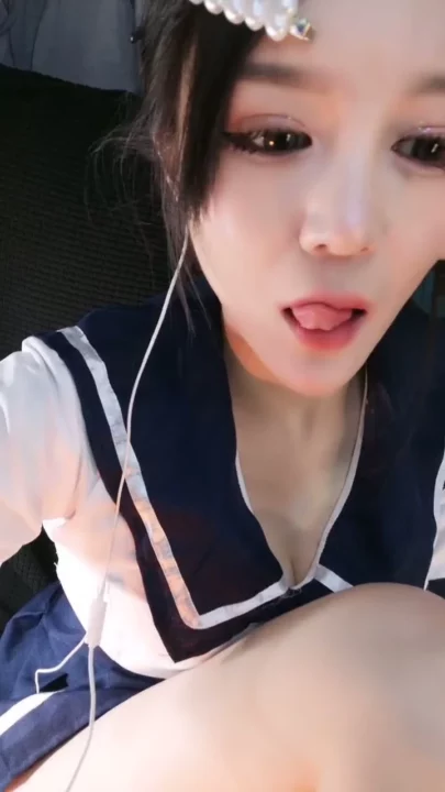 Screenshot 5 from Uniformed Asian Schoolgirl Solo — Blindfolded Dildo Play with Shaved Pussy