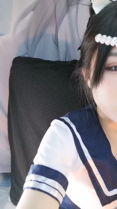 Screenshot 1 from Uniformed Asian Schoolgirl Solo — Blindfolded Dildo Play with Shaved Pussy