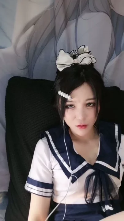 Screenshot 6 from Uniformed Asian Schoolgirl Solo — Blindfolded Dildo Play with Shaved Pussy