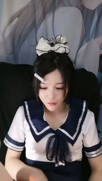 Screenshot 8 from Uniformed Asian Schoolgirl Solo — Blindfolded Dildo Play with Shaved Pussy