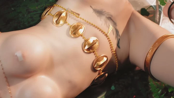 Screenshot 12 from Petite Asian in Gold Lingerie — FC2 PPV Solo Masturbation on Forest Set