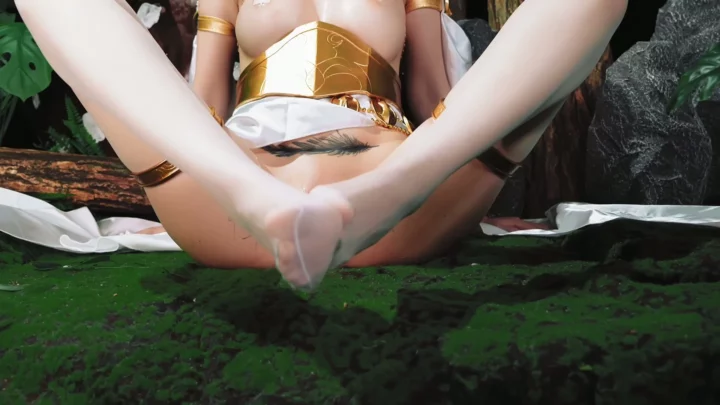 Screenshot 7 from Petite Asian in Gold Lingerie — FC2 PPV Solo Masturbation on Forest Set