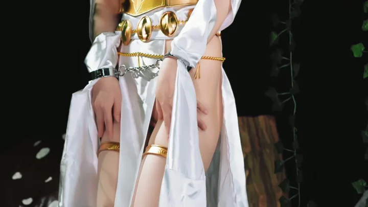Screenshot 1 from Petite Asian in Gold Lingerie — FC2 PPV Solo Masturbation on Forest Set