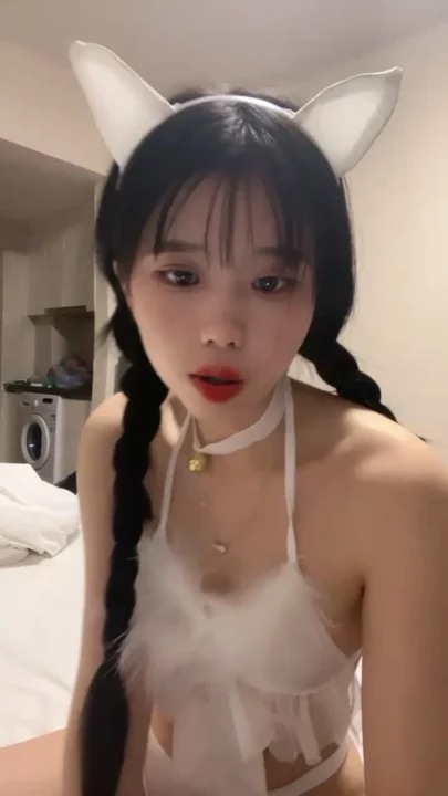 Screenshot 4 from Lingerie-Clad Asian Amateur Teases with Dildo — Twin Braids POV Masturbation