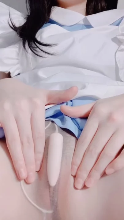 Screenshot 6 from Japanese Schoolgirl in Maid Costume Goes Solo with Vibrator and Dildo Action
