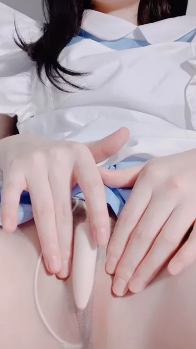 Screenshot 7 from Japanese Schoolgirl in Maid Costume Goes Solo with Vibrator and Dildo Action