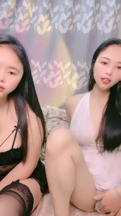 Screenshot 6 from Lulu and Her Companion Flaunt Lingerie in Asian Amateur Lesbian Tease — White Babydoll Delight