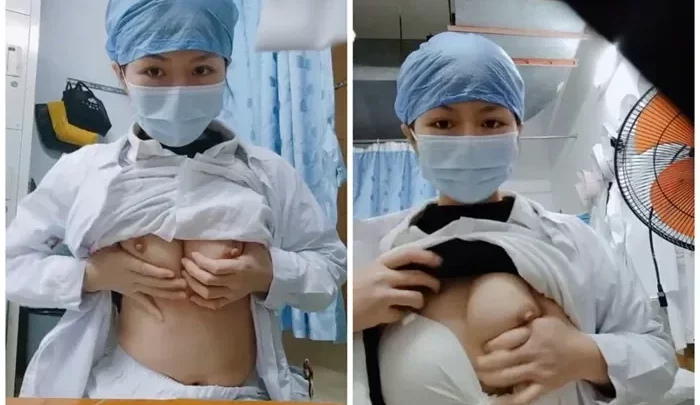 Screenshot 1 from Unmasked Asian Nurse in Bathroom — Solo Play & Oral Action with Off-Camera Partner