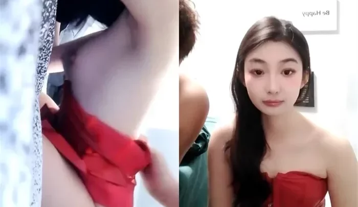 Screenshot 1 from Petite Asian Starlet Blindfolded in Red Corset — Raw POV Amateur Scene