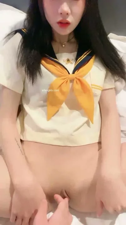 Screenshot 4 from Uncensored FC2 Amateur — Schoolgirl Outfit with Red Thigh-Highs in Hotel Creampie Scene