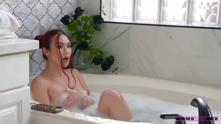 Screenshot 3 from Uncensored Japanese Stepmom Scene — Bathroom Creampie & Deepthroat Action [Nubiles PORN]