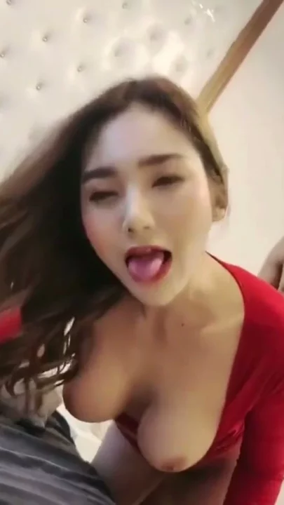 Screenshot 13 from East Asian Amateur in Red Bodysuit — Fishnet Stockings POV Creampie [FC2-PPV-4851400]