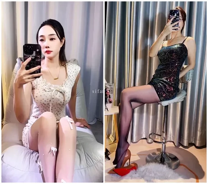 Masked POV Dildo Play Paired with Asian Solo Tease in Sheer Stockings