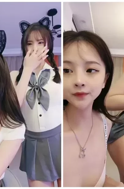 Screenshot 17 from Schoolgirl Attire & Bunny Ears — Asian Lesbian Pair in Tender Amateur Encounter