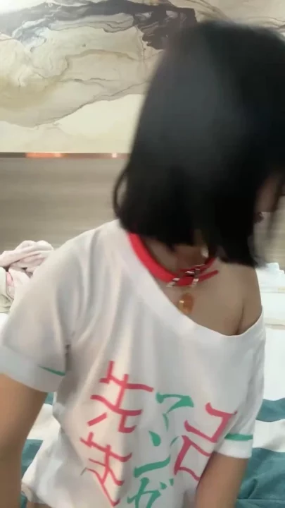 Screenshot 3 from Petite Asian Solo Play — Red Choker Girl with Pink Dildo