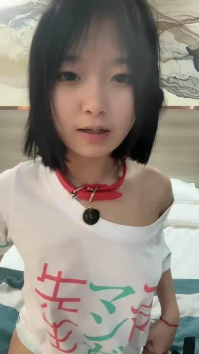 Screenshot 4 from Petite Asian Solo Play — Red Choker Girl with Pink Dildo