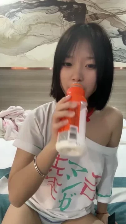 Screenshot 7 from Petite Asian Solo Play — Red Choker Girl with Pink Dildo