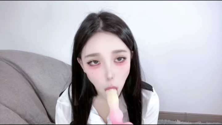 Screenshot 4 from Asian Escort Uniform Tease — Pounded Pussy with Pink Dildo — 118601
