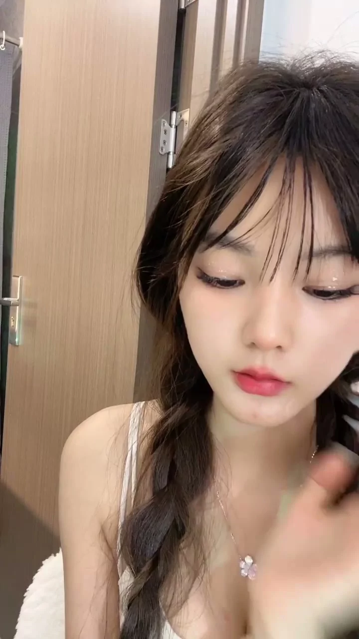 Play video: Twin-Braided Asian Amateur Teases Viewers in White Lace — Live Cam Show #122357