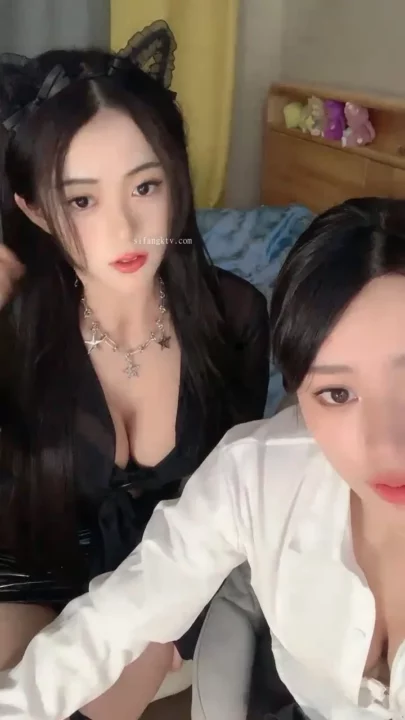 Screenshot 11 from Twin Cat-Ear Models in Lingerie — Asian Lesbian Livestream POV with Light Toy Tease