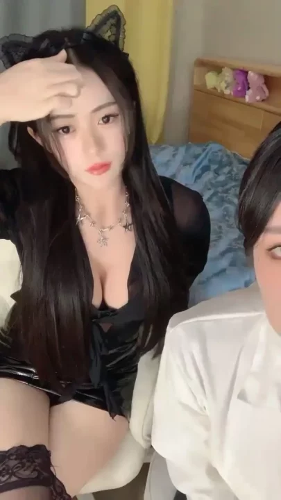 Screenshot 13 from Twin Cat-Ear Models in Lingerie — Asian Lesbian Livestream POV with Light Toy Tease