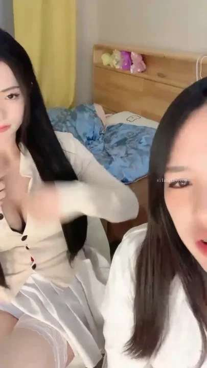Screenshot 24 from Twin Cat-Ear Models in Lingerie — Asian Lesbian Livestream POV with Light Toy Tease