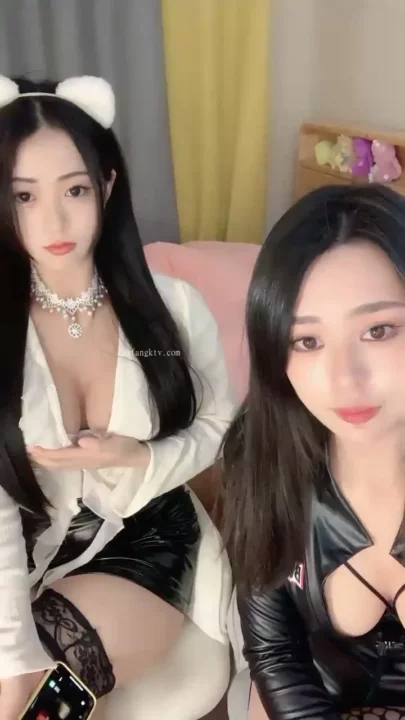 Screenshot 26 from Twin Cat-Ear Models in Lingerie — Asian Lesbian Livestream POV with Light Toy Tease