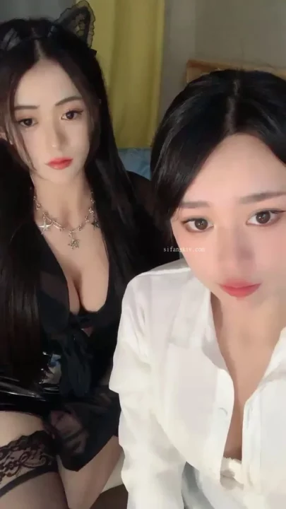 Screenshot 6 from Twin Cat-Ear Models in Lingerie — Asian Lesbian Livestream POV with Light Toy Tease